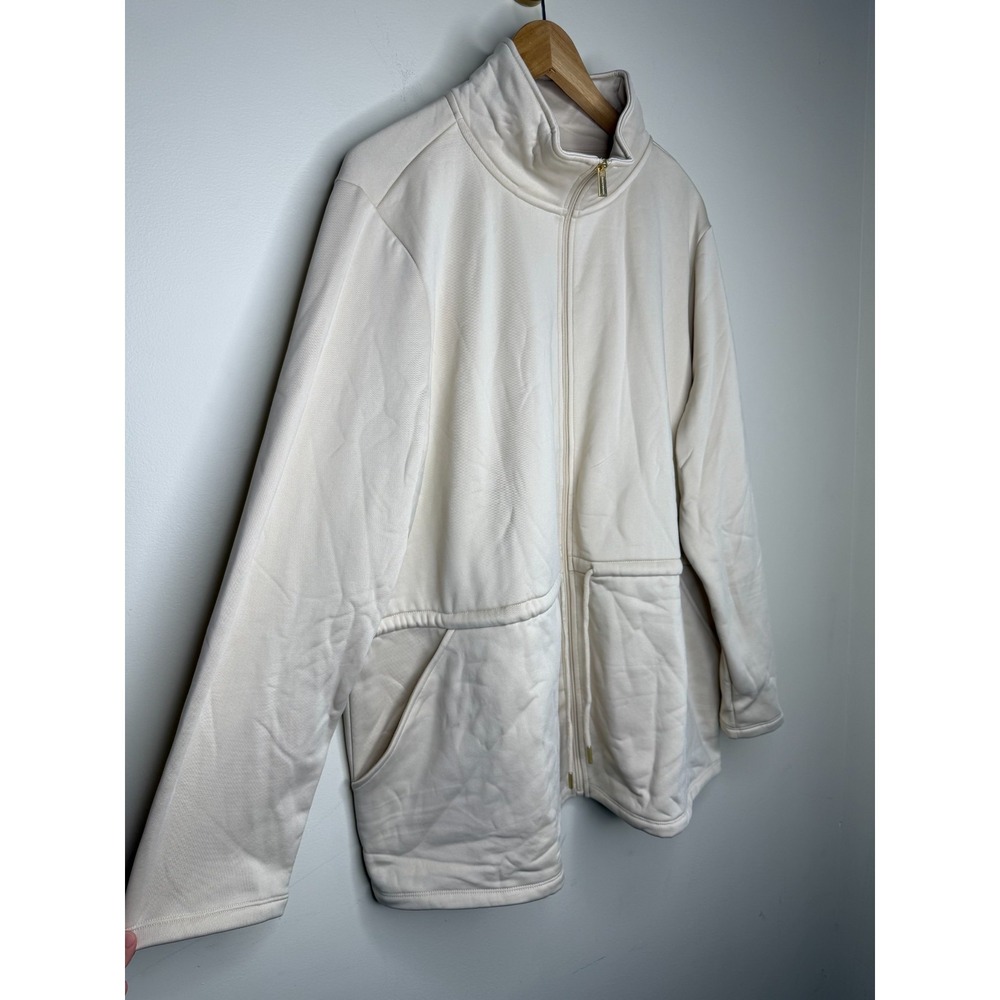 Susan Graver Chic Fleece Cinched Waist Jacket Sandshell, Size 2X #44M - Picture 5 of 11